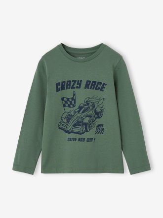 Vertbaudet Jungen Longsleeve mit Print salbeigr&uuml;n