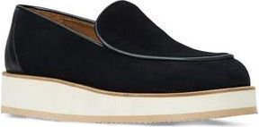 Aquatalia Honnete Water Resistant Platform Flat in Navy Suede at Nordstrom Rack, Size 10.5