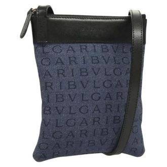 Bulgari Pre-owned Canvas shoulder-bags - Dames - Pre-owned - Blauw - Maat: ONE Size Leer