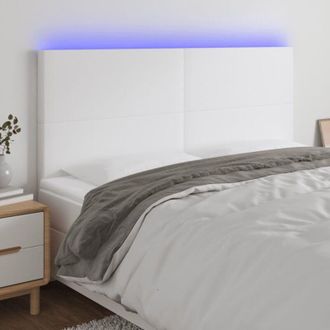 vidaXL Testiera a led Bianco 180x5x118/128 cm in Similpelle - Vidaxl