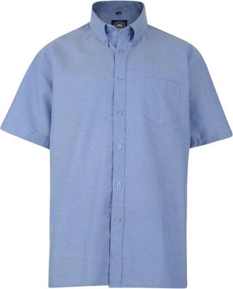 KAM Short Sleeve Shirt for Men Plain Casual Office Wedding Business Basic Button Up Denim 3XL