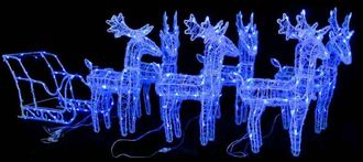 vidaXL Decoraci&oacute;n Navide&ntilde;a De Renos Y Trineo Acr&iacute;lico 320 Led Vidaxl