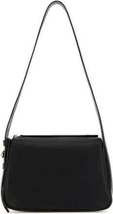 Tory Burch Black Leather Small Romi Shoulder Bag