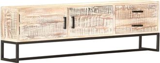 vidaXL Vidaxl - Mueble para tv de madera maciza de acacia blanco 140x30x45 cm