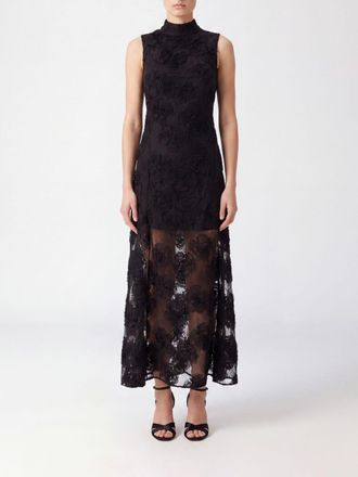 Rotate Floral A-Line Off-Shoulder Mesh Midi Dress