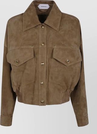 Versace suede oversized blouson jacket