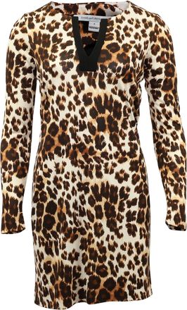 Diane Von Fürstenberg Diane Von Furstenberg Leopard Print Dress in Brown Silk