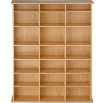 TecTake Estanter&iacute;a para CD y estantes regulables 105,5x19x136,5cm haya