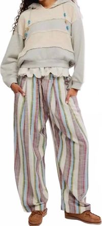 Free People Chambers Laid Back Stripe Pants In Ivory Combo