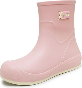 Generic Wellington Boots For Women Mid Calf Booties With Closed Toe Design Ideal For Rainy Season Outdoor Wear And Paired With Raincoats Ladies Waterproof Mid