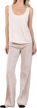 Avenue Montaigne Flavia Linen Pants In Oatmeal