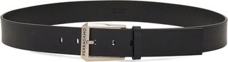 Ferragamo buckle leather belt - men - Calf Leather - 115 - Black