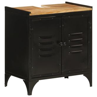 vidaXL Vidaxl Mobile Lavabo Da Bagno 55x35x60 Cm Ferro E Legno Massello Mango