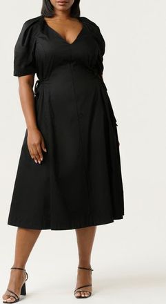 Estelle Kyah Faux Wrap Dress in Black at Nordstrom, Size 16W