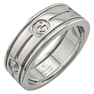 Gucci Silver White Gold (18K) Band Ring (Pre-Owned)