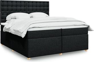 vidaXL Vidaxl - Cama Box Spring Con Colch&oacute;n Tela Negro 200x200 Cm