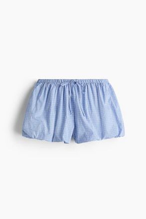 H&M Cotton Balloon Beach Shorts in Light Blue/checked at Nordstrom, Size X-Large