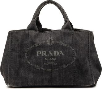Prada Pre-owned Prada Denim Canapa Logo Satchel Ladies 8HR9RZRYN0WG25PE