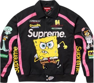 SUPREME x Spongebob Squarepants x Jeff Hamilton Racing Jacket Black SS25J81-BLACK