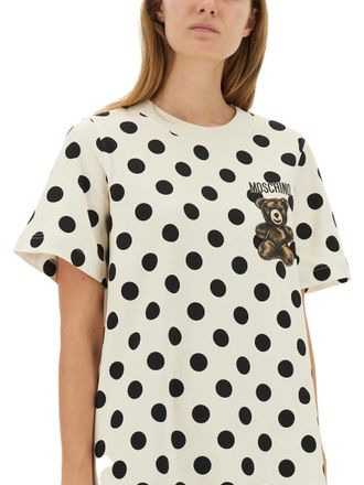Moschino Teddy Polka Dots Dress - White