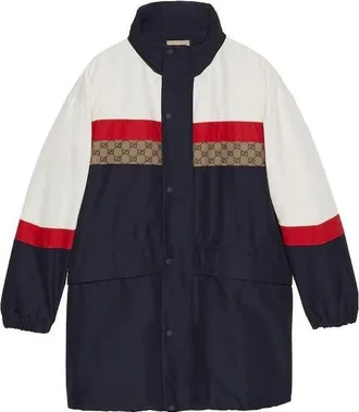 Gucci Matte Fabric Coat Off White Dark Blue 751915-ZANZ8-9799