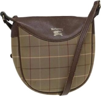 Burberry Pre-owned Cross Body Bags, female, Beige, Size: ONE SIZE Pre-owned Canvas Shoulder Bag
