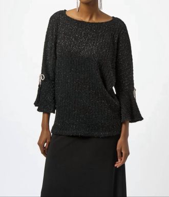 Joseph Ribkoff Embellished Relaxed Fit Pullover Top In Black