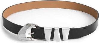 Ettika Modern Western Leather Belt in Black at Nordstrom, Size Large