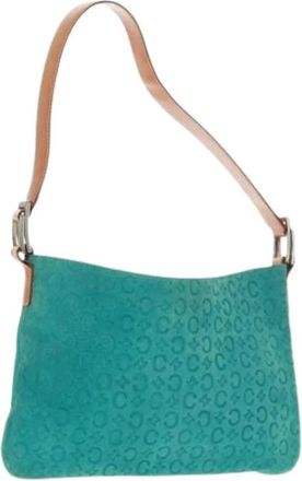 Celine Pre-owned Shoulder Bags, female, Blue, Size: ONE SIZE Pre-owned Suede Shoulder Bag