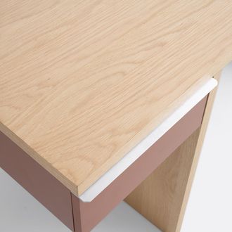 La Redoute Interieurs XL bureau in eikenfineer, 2 gelakte laden, SIEM