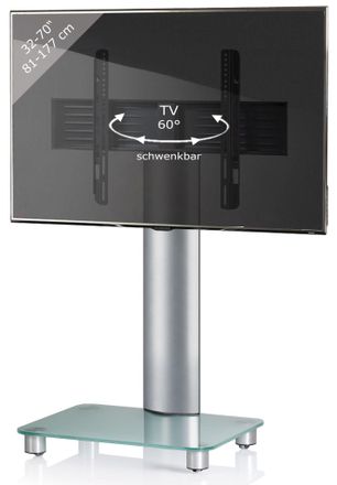 ebuy24 Ebuy24 - Soporte De Tv Vcm 32-70 Pulgadas Vesa Max. 600x400 Soporte Fernseh De Aluminio Y Vidrio Dimensiones Del Soporte De Tv Aprox. Al. 100 X An. 60