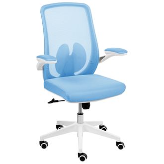 Beliani Silla De Oficina Moderna Base Giratoria Altura Regulable Reposabrazos Elevables Malla Oficina En Casa Azul Claro Overlord