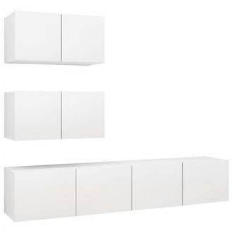 Berkfield Home 4 Piece TV Cabinet Set White Engineered Wood
