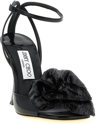 Jimmy Choo London Womens Mimmi Heel Sandal Black Leather