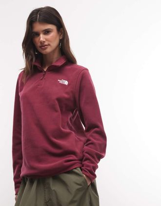 The North Face giacca Glacier con logo Novelty e zip a 1/4 bordeaux-Rosso