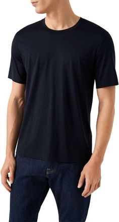 Eton Silk & Cotton T-Shirt in Navy Blue at Nordstrom, Size Xx-Large