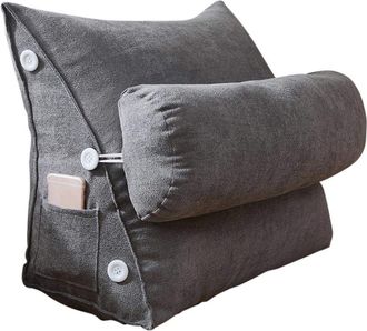 OEM Coj&iacute;n Triangular, Soporte Lumbar, Rodillo Cervical Extra&iacute;ble, Mezcla De Lino, Escritorio, Lectura, Televisi&oacute;n