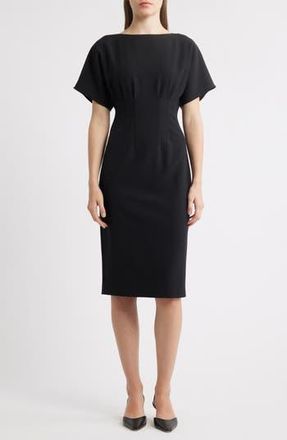 Eliza J Flutter Sleeve Dress in Black at Nordstrom Rack, Size 2
