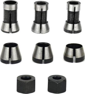 OEM Cabezal De Pinza Para Fresadora, Pinza De Fresado, 6 Piezas De Pinza De Acero Para Fresadora, Pinza Para Fresa, 6 Mm, 6,35 Mm, 8 Mm + 2 Tuercas