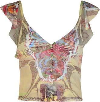 Diesel Fiore Multicolor Cotton Blend Top