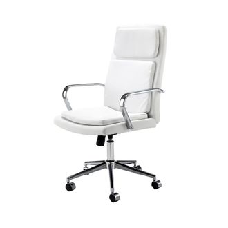 Oresteluchetta Silla de oficina en polipiel blanca cm h.110/120xl.59xp.70