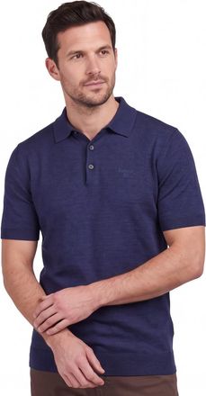 Barbour polo donkerblauw buston knit korte mouw