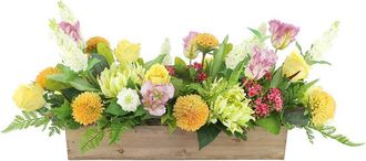 Creative Displays Inc. Handmade Faux Classic Spring Centerpiece In Wood Planter