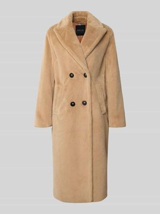 Marc Cain Regular Fit Mantel aus Teddyfell in Maxil&auml;nge in Camel, Gr&ouml;&szlig;e 44