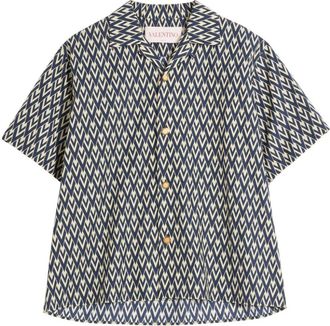 Valentino Garavani Geometric-Print Shirt - Mens - Cotton