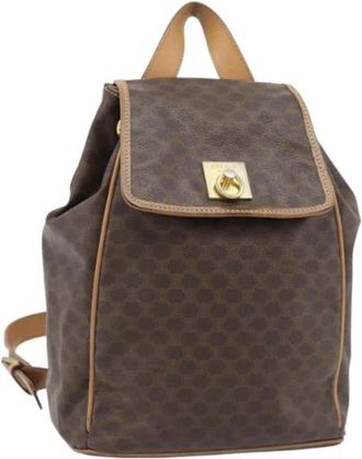 Celine Pre-owned Vintage Rugzak - Dames - Vintage Rugzakken - Bruin - ONE Size - Leer - Vintage