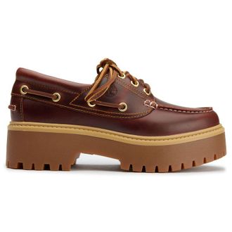 Timberland Womens Stone Street Shoes - Brown Leather - Size UK 7