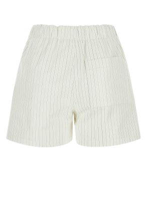 Bottega Veneta Womens Printed Leather Shorts Whitegrey