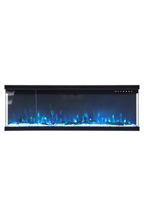 H&O Direct 40inch Recessed/Freestanding Electric Fireplace in Black