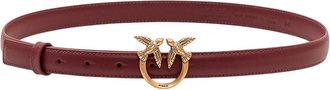 Pinko Burgundy Red Love Birds Solid Belt